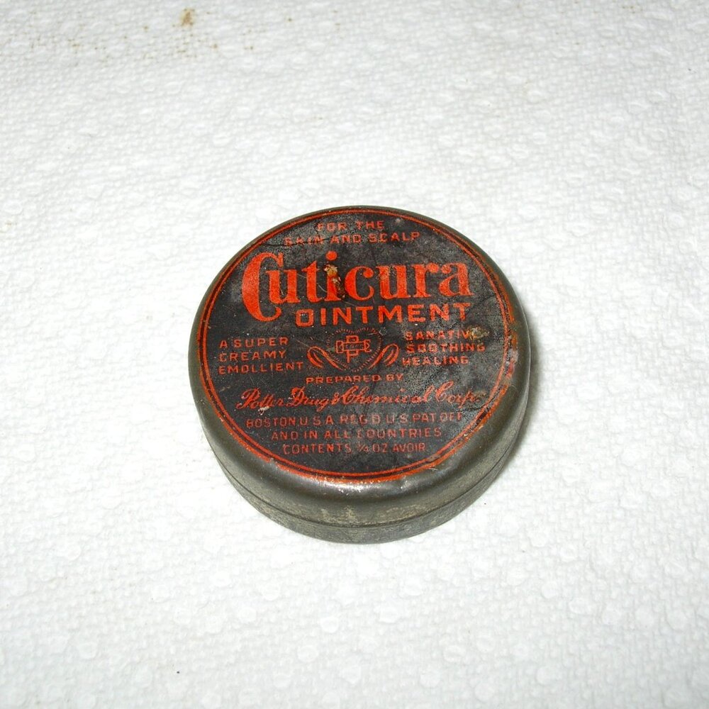 Cuticura Ointment Tin Medicine Collectible Advertising Tin Vintage Empty "OLD"